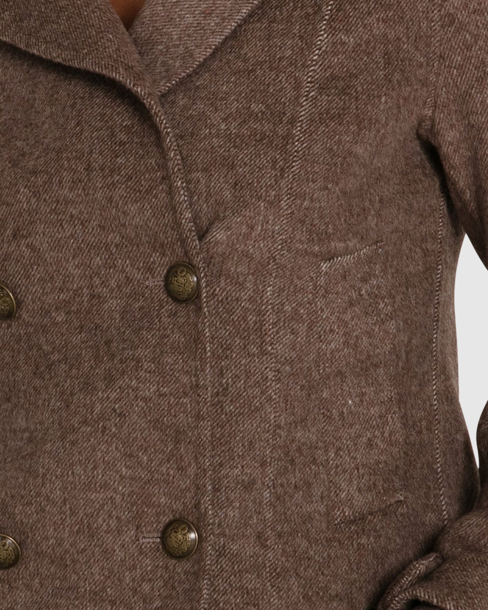 Women | Better Off Wool Blend Military Peacoat | Walnut