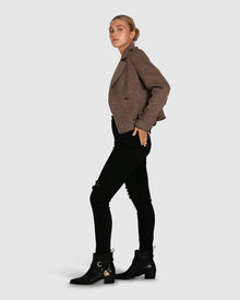 Women | Better Off Wool Blend Military Peacoat | Walnut