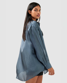 Women | Back To You Iridescent Shirt | Slate