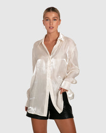 Women | Back To You Iridescent Shirt | White