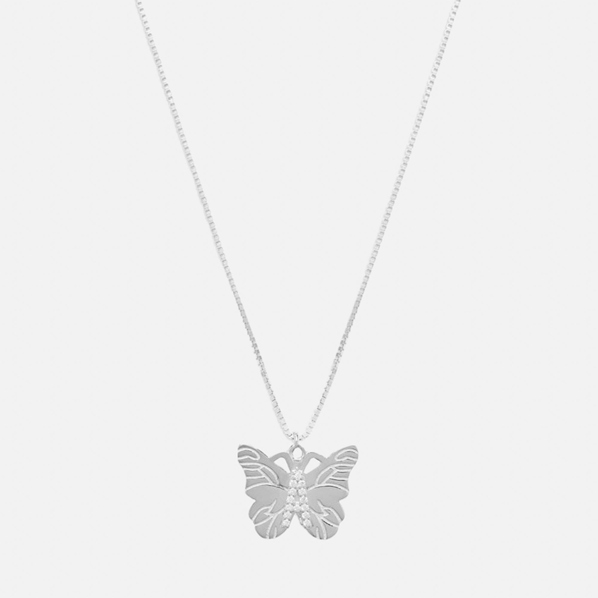 The Butterfly Initial Pendant Necklace | Sterling Silver