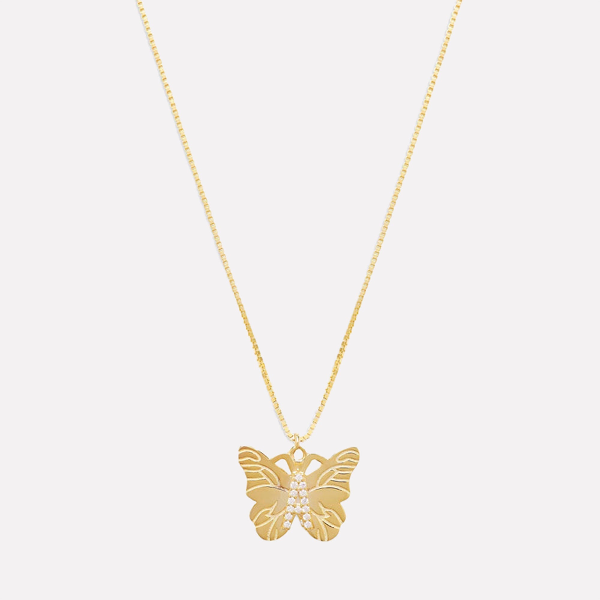 The Butterfly Initial Pendant Necklace | Gold Vermeil