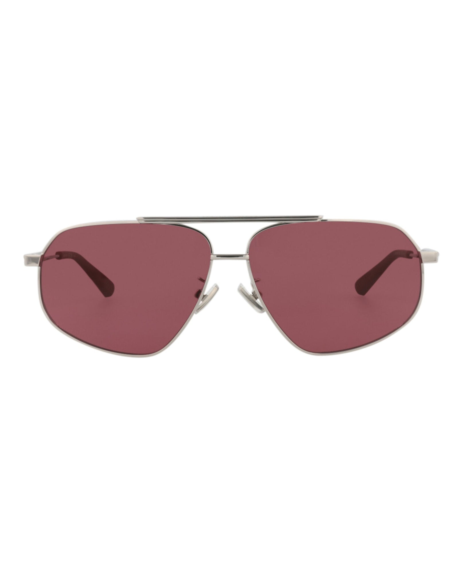 Bottega Veneta Aviator Metal Sunglasses | Silver