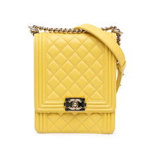 Chanel | Pre-Owned Quilted Lambskin North South Boy Flap | Yellow