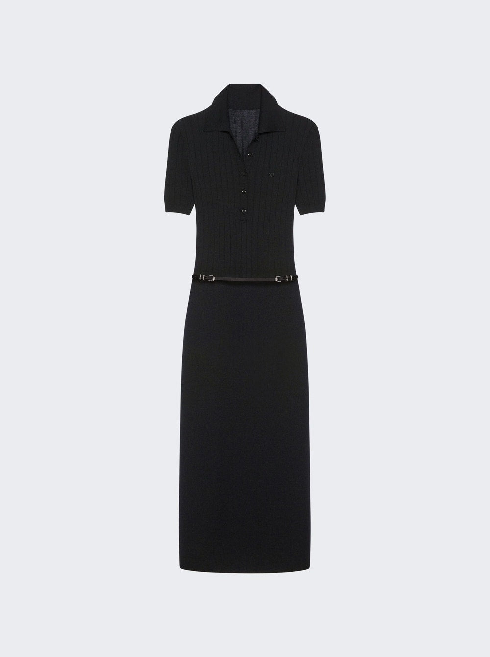 Women | Givenchy | Voyou Knitted Polo Dress | Black