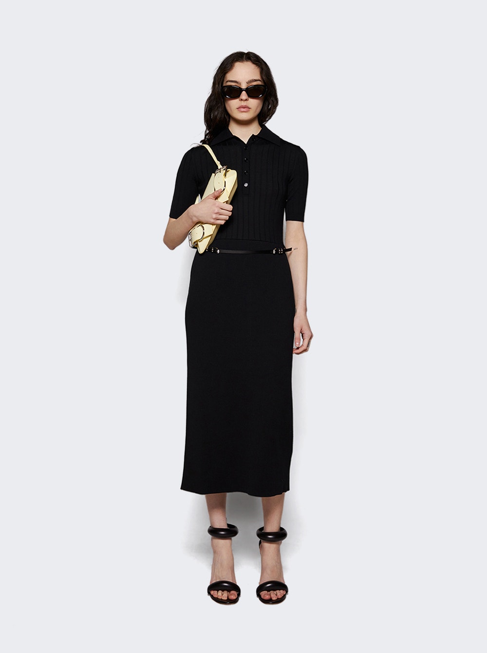 Women | Givenchy | Voyou Knitted Polo Dress | Black