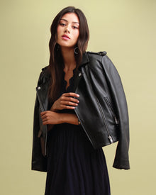 Women | Just Friends Leather Jacket | Black