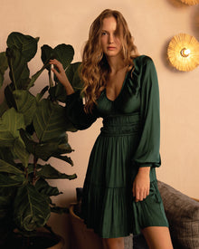 Women | Serendipity Long Sleeve Dress | Dark Green