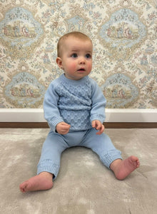 Baby | Carl Blue Knit Cotton Baby Set