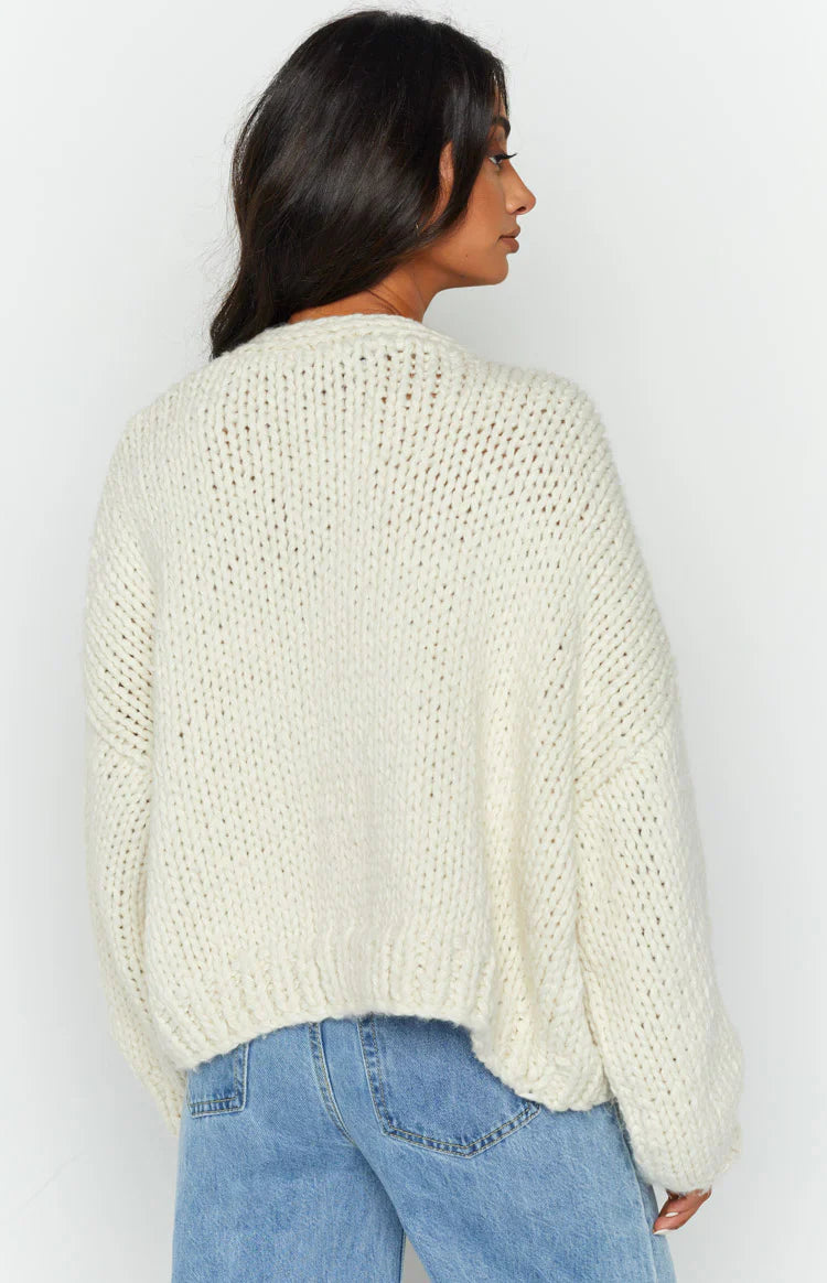 Bad Habits Knit Cardigan | Cream