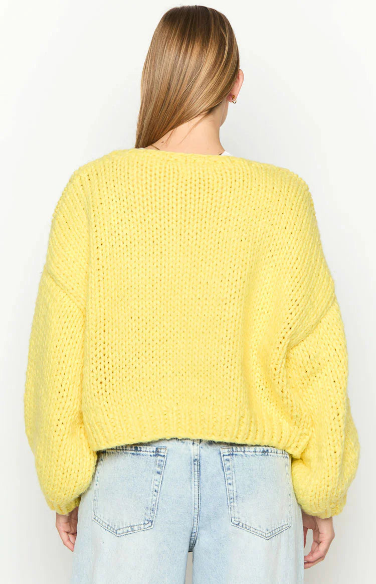 Bad Habits Knit Cardigan | Yellow