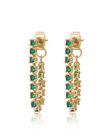 Ballier Chain Studs- Emerald Green | Gold