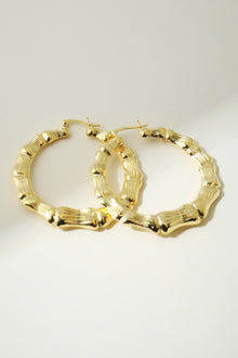 The Bamboo Hoop Earring | 18KT Gold Plated Brass