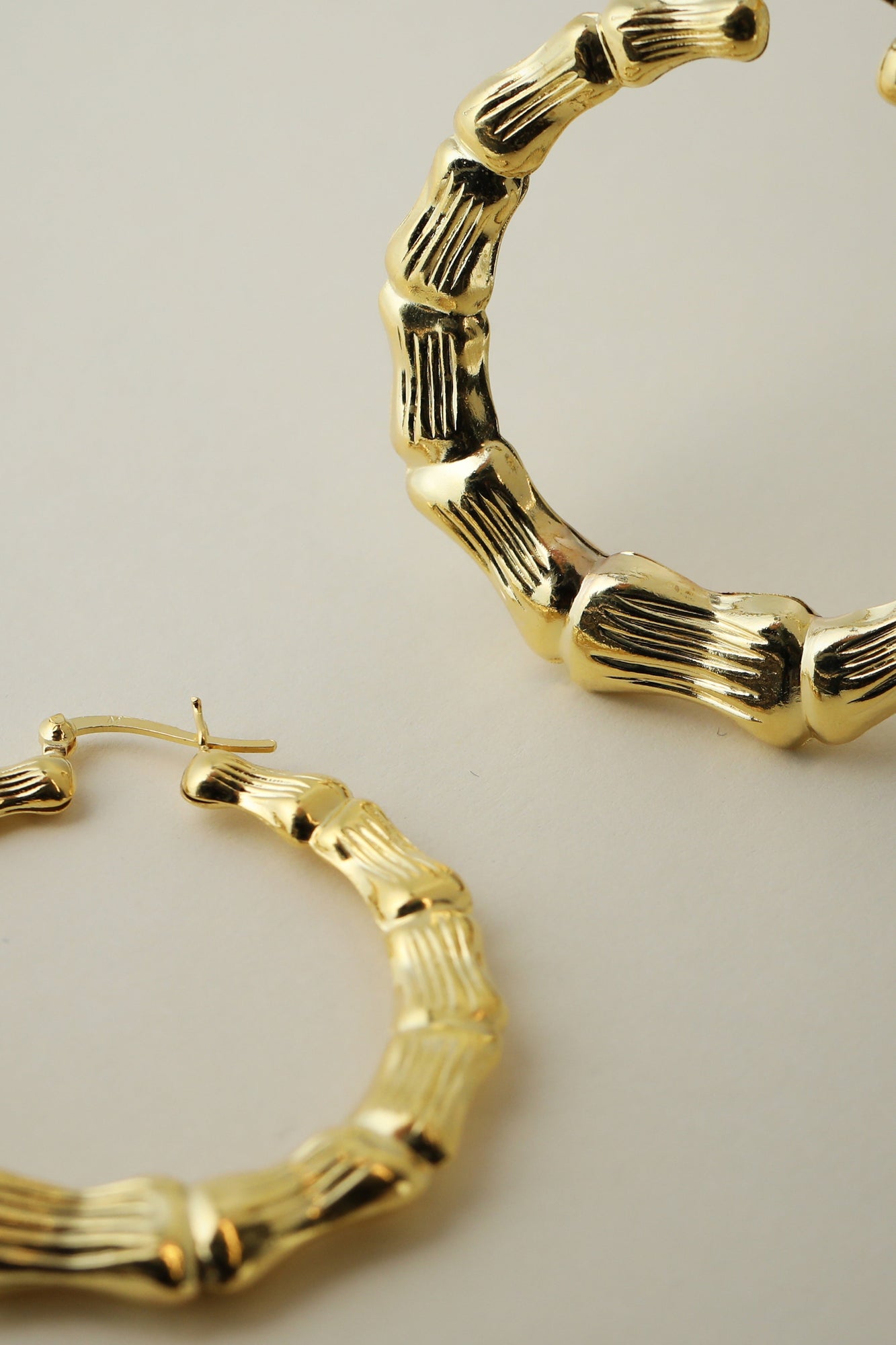 The Bamboo Hoop Earring | 18KT Gold Plated Brass