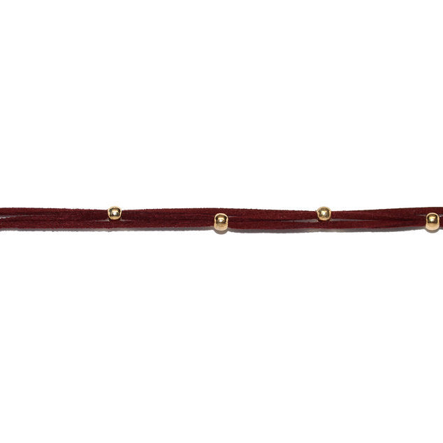 Beaded Choker | Gold/Burgundy