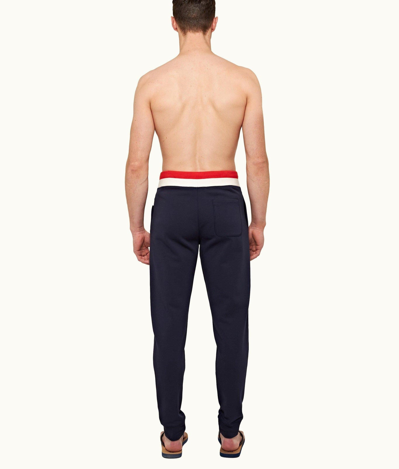 Beagi Classic Fit Stripe Waistband Cotton Sweatpants | Navy