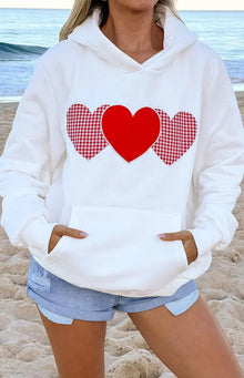 Beginning Heart Hoodie | White And Red