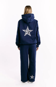 Beginning Leopard Star Hoodie | Navy