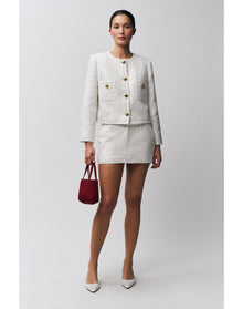 Bela Tweed Mini Skirt | White