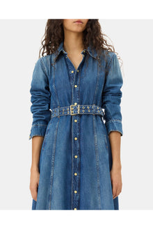 Belted Maxi Dress | Mid Blue Vintage