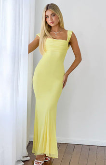 Beverley Mesh Maxi Dress | Yellow