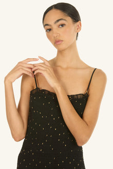 Bianca Maxi Dress | Black Polka Dot