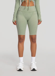 High-Waisted Performance Biker Shorts | Sage Green