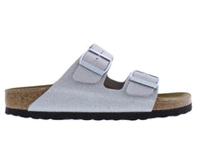 Birkenstock | Womens | Arizona Narrow Glitter Leather Sandal | Silver