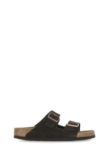 Birkenstock | Womens | Arizona Soft Footbed Narrow Width Suede Sandal | Brown