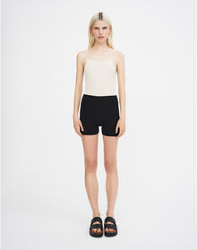 Bisou Eco Stretch | Ribbed-Knit Shorts | Black