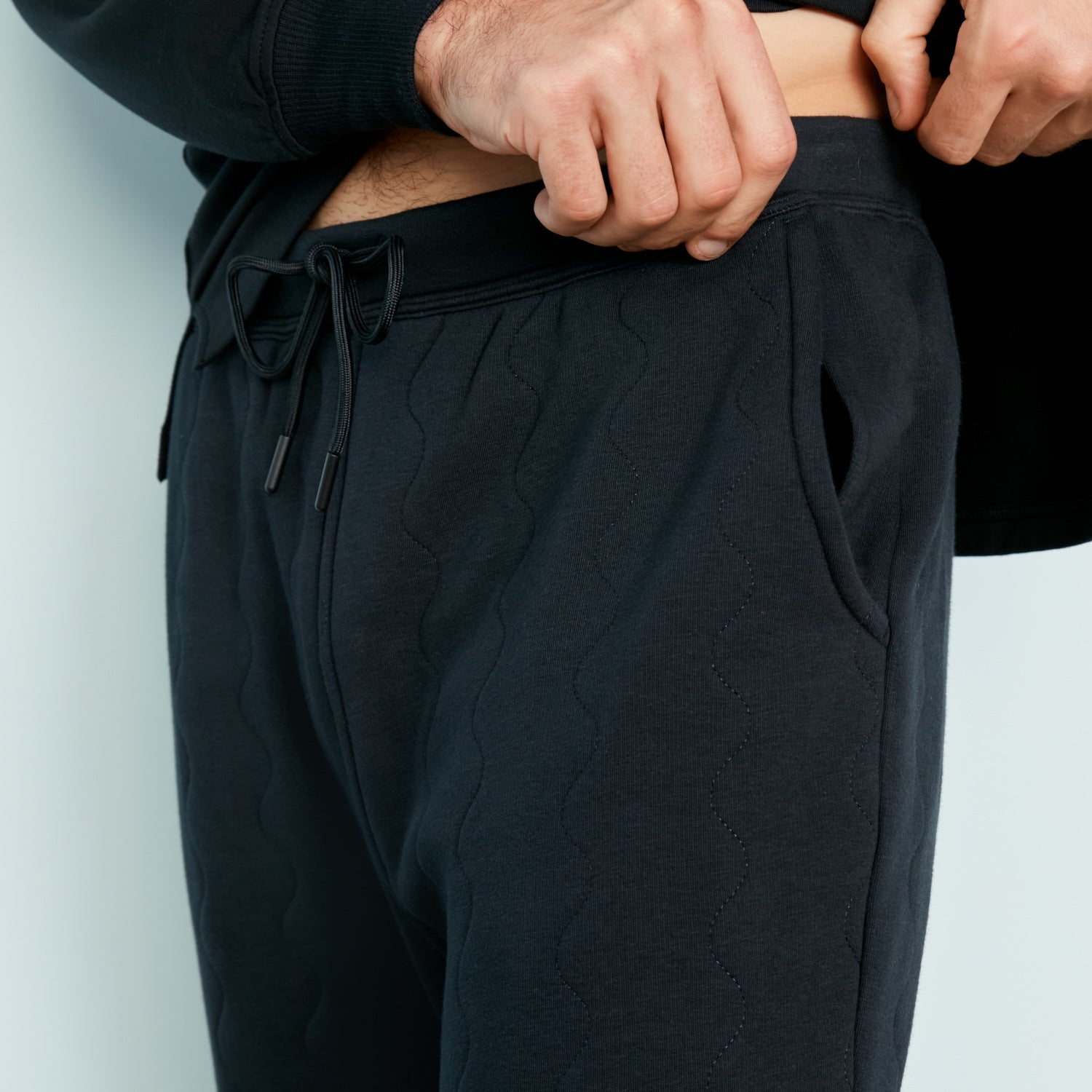 Insulated Double-Fleece Quilted Pants | Black