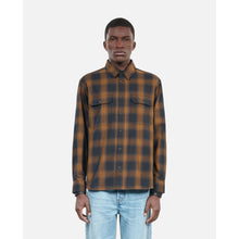 Black And Checked Overshirt | Men | Dark Brown