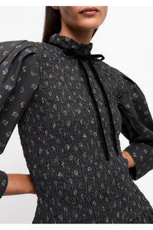 Black Floral Mini Smock Dress | Phantom