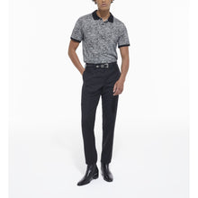 Black Leopard Print Polo | Men | Ecru