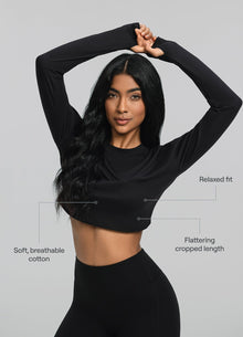 Cropped Long Sleeve | Black