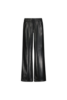 VEGAN LEATHER RELAXED DRAWSTRING PANT MUSHROOM