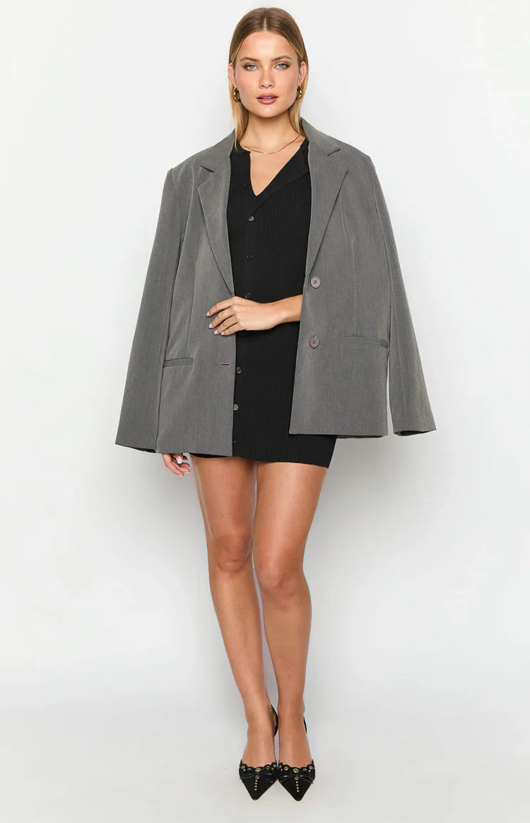 Lumi Button Up Mini Dress | Black