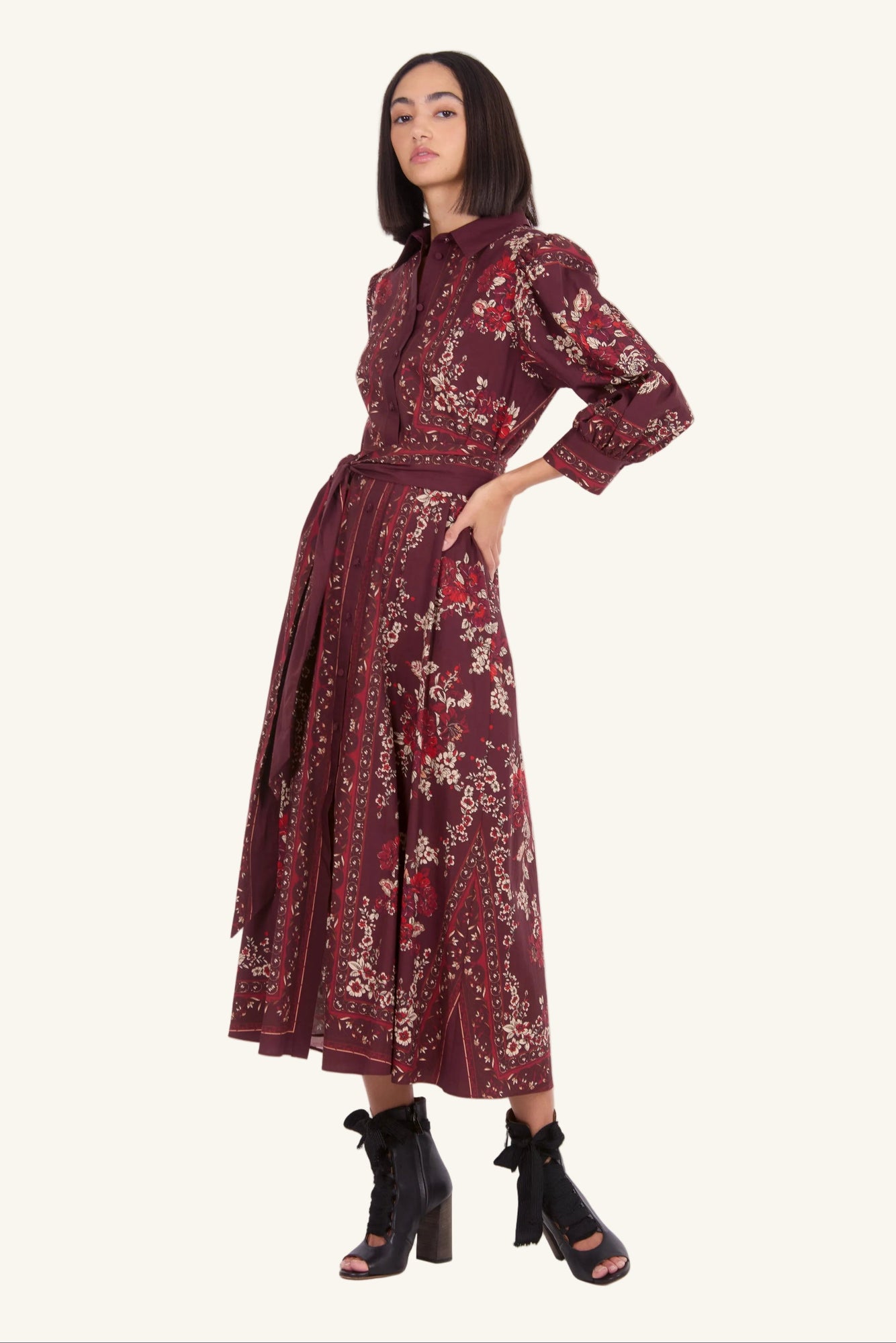 Blaine Dress | Mixed Red Floral