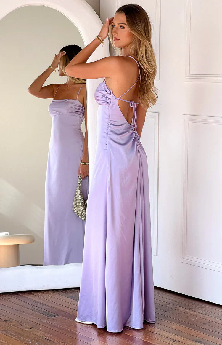Blaise Satin Maxi Dress | Lilac