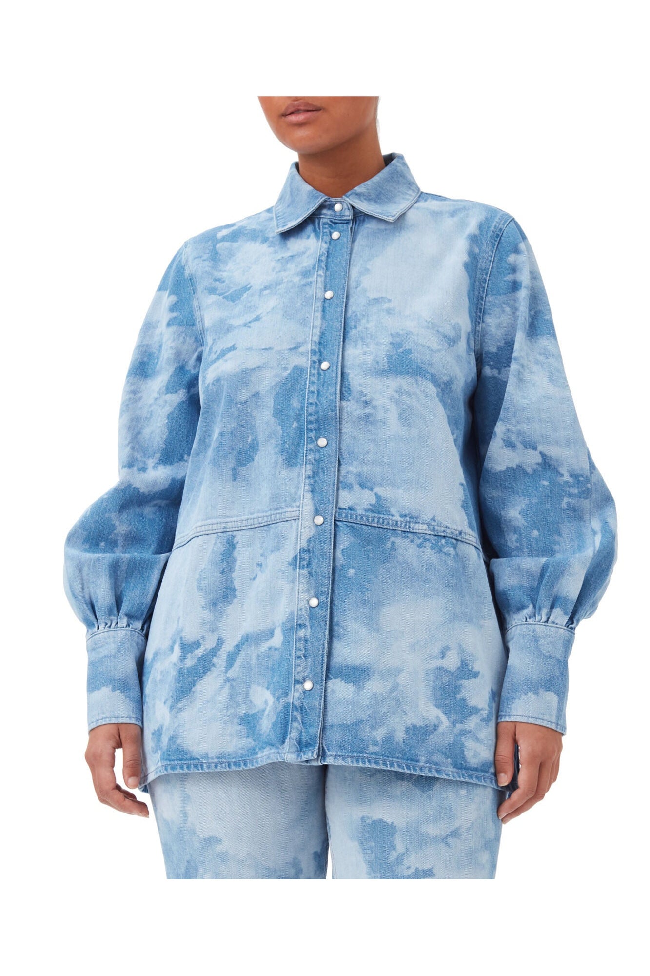 Bleach Denim Shirt | Light Blue Stone