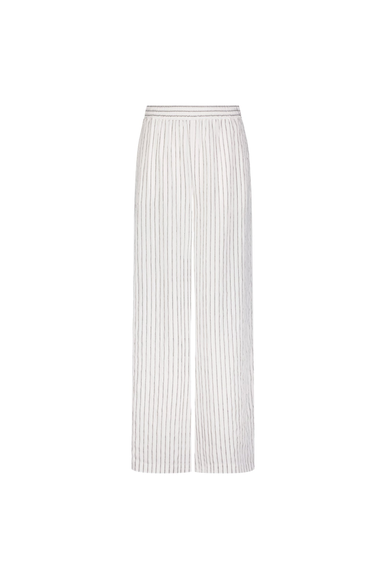 Striped Relaxed Pants | White Black Stripe