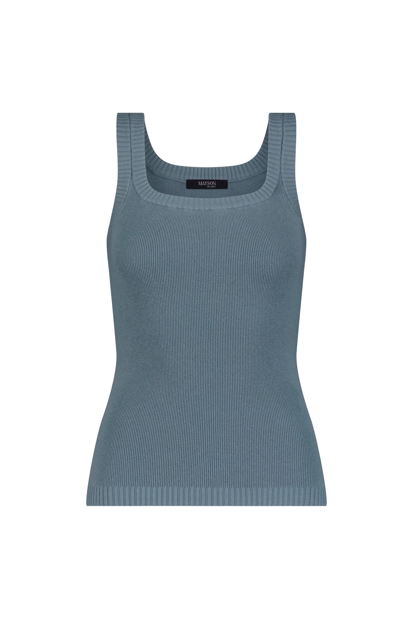 Fitted Sweater Tank Denim Blue