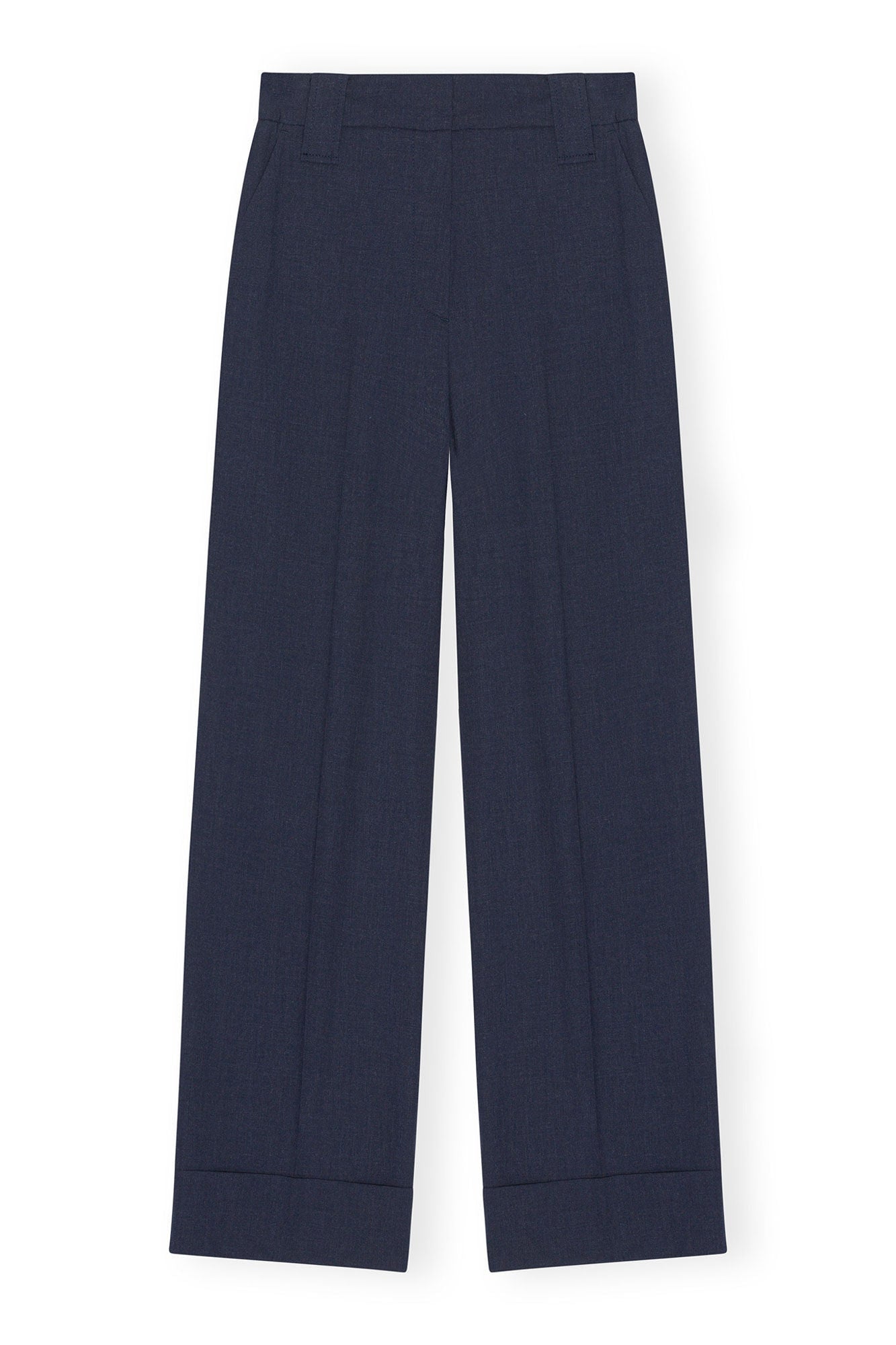 Blue Drapey Melange Trousers | Sky Captain