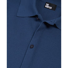 Blue Short-Sleeved Knitted Shirt | Men | Middle Navy