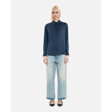 Blue Silk Shirt | Women | Dark Navy