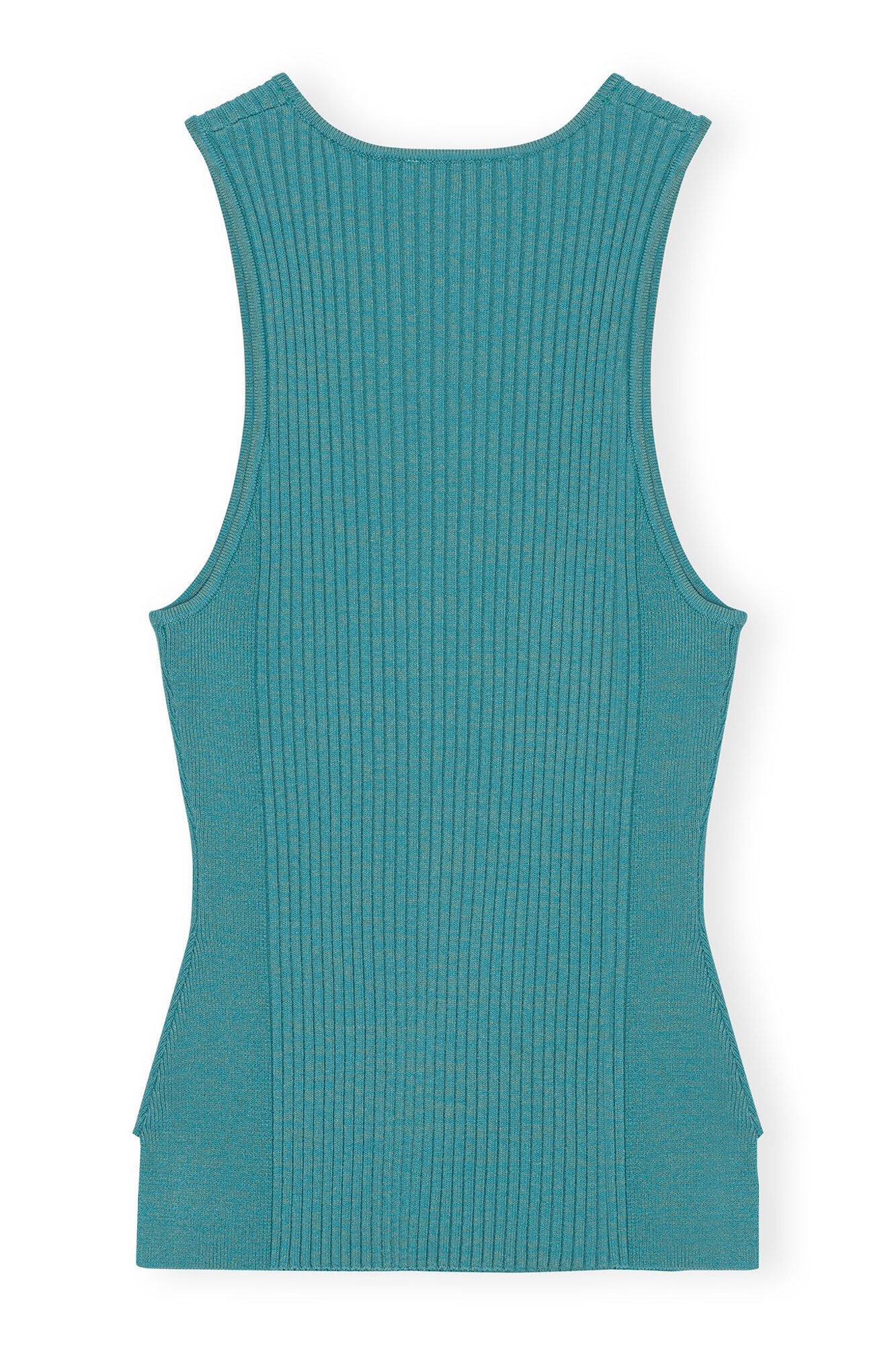 Blue Sleeveless Melange Top | Lagoon