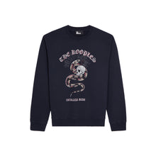 Blue Sweatshirt With Sneaky Snake Serigraphy | Men | Washed Navy