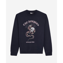 Blue Sweatshirt With Sneaky Snake Serigraphy | Men | Washed Navy