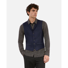 Blue Wool Blend Waistcoat | Men | Dark Navy