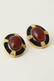 The Bold Circular Red Heirloom Earrings | Gold